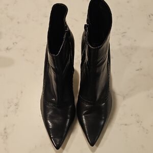 Elegant Black Leather, Franco Sarto Ankle Boots